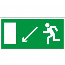 Знак безопасности BL-3517.E08: "Направление к эвакуационному выходу налево вниз" Белый Свет